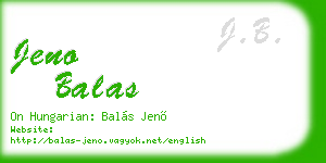 jeno balas business card