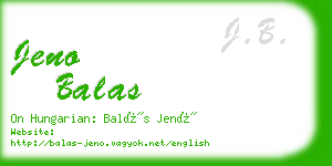 jeno balas business card